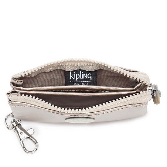 Plecaki Kipling Creativity Mini Pouch Metallic Keychain Beżowe | PL 1112RV